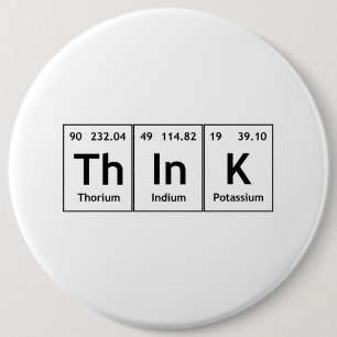 Het inK Periodic Table Element Word Chemistry Symb Ronde Button 6,0 Cm