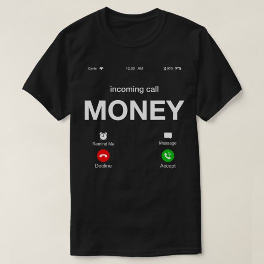 Het inkomende geld van de Vraag roept illustratie  T-shirt (Design voorkant)