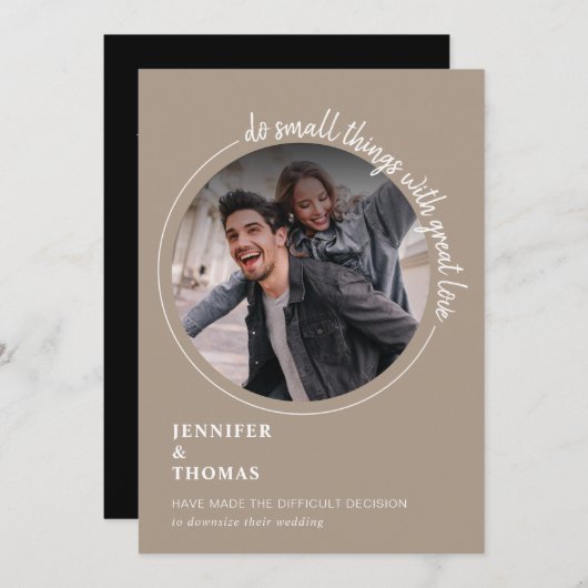 Het inkrimpen van het micro-bruiloft koninklijk wo kaart (Voorkant / Achterkant)