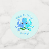 Het inktblauwe octopus-thema confetti (Kleine voorkant)