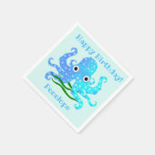 Het inktblauwe octopus-thema servet (Hoek)