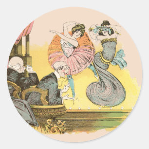 Het innemen van de bezienswaardigheden. ronde sticker