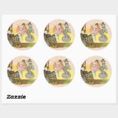 Het innemen van de bezienswaardigheden. ronde sticker (Vel)