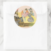 Het innemen van de bezienswaardigheden. ronde sticker (Tas)