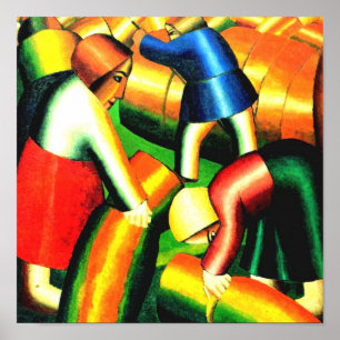 Het innemen van de oogstdruk  Russische kunst Poster
