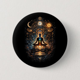 Het innerlijke kosmos ontwaken ronde button 5,7 cm