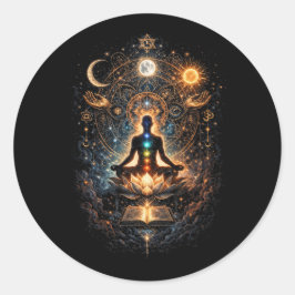 Het innerlijke kosmos ontwaken ronde sticker