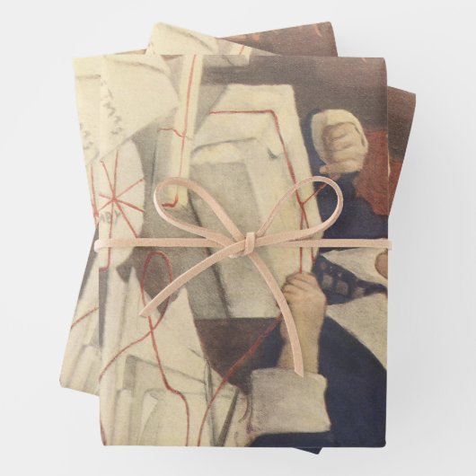 Het inpakken van kerstcadeaus, Jessie Willcox Smit Inpakpapier Vel (In situ)