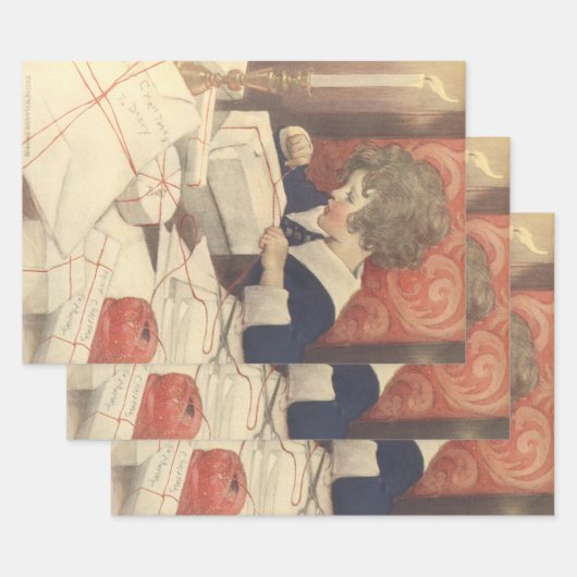 Het inpakken van kerstcadeaus, Jessie Willcox Smit Inpakpapier Vel (Set)
