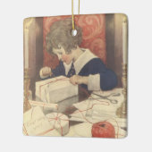 Het inpakken van kerstcadeaus, Jessie Willcox Smit Keramisch Ornament (Links)