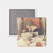 Het inpakken van kerstcadeaus, Jessie Willcox Smit Magneet (Voorkant / Achterkant)
