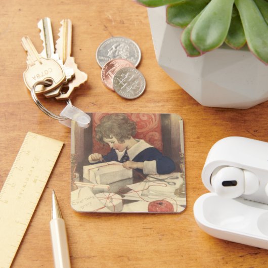 Het inpakken van kerstcadeaus, Jessie Willcox Smit Sleutelhanger (Bureau)