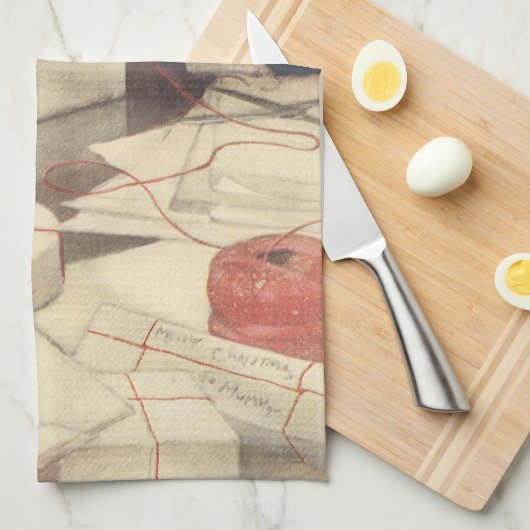 Het inpakken van kerstcadeaus, Jessie Willcox Smit Theedoek (Quarter Fold)