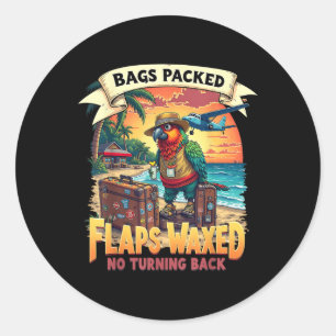 Het inschepen van Adult Humor Bags Packed Flaps Wa Ronde Sticker