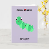 Het Insect van de Liefde van Caterpillar Kaart (Gele Bloem)