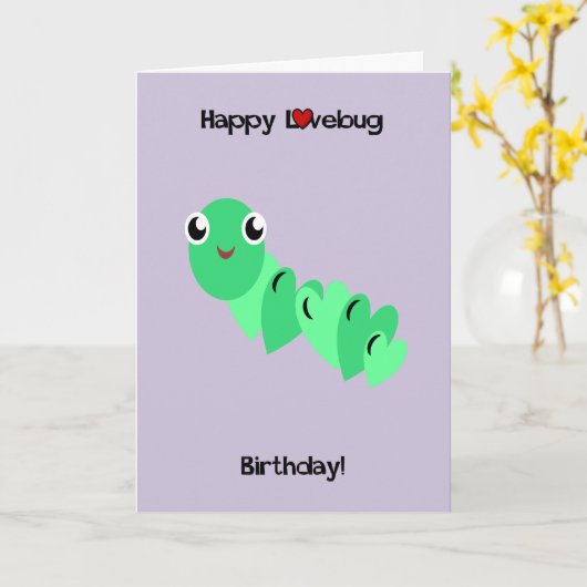 Het Insect van de Liefde van Caterpillar Kaart (Gele Bloem)