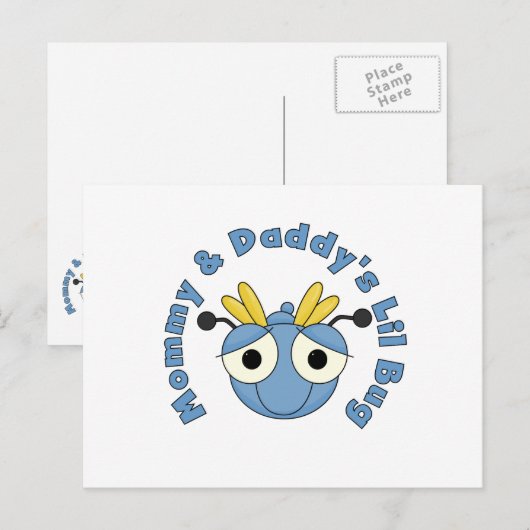 Het Insect van Lil van de mama en van de Papa Briefkaart (Voorkant / Achterkant)