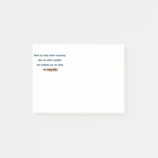 Het inspireren Citaat - Begin door te doen wat... Post-it® Notes (Voorkant)
