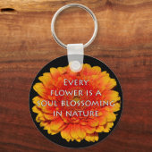 Het inspireren Citaten met Bloemen Sleutelhanger (Voorkant)