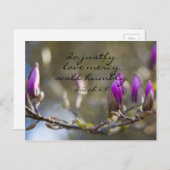 Het inspirerend 6:8 van Micah van het Vers van de Briefkaart (Voorkant / Achterkant)