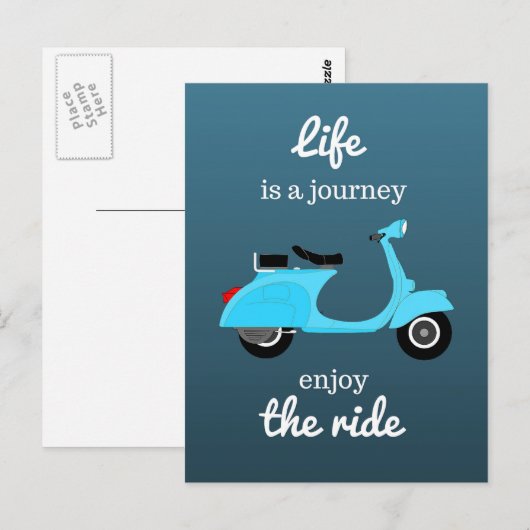 Het Inspirerend Citaat Blauwe Ombre van het leven Briefkaart (Voorkant / Achterkant)