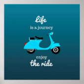 Het Inspirerend Citaat Blauwe Ombre van het leven Poster (Voorkant)