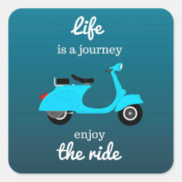 Het Inspirerend Citaat Blauwe Ombre van het leven Vierkante Sticker