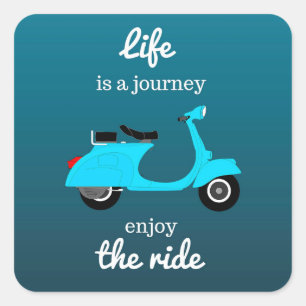 Het Inspirerend Citaat Blauwe Ombre van het leven Vierkante Sticker