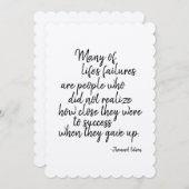 Het Inspirerend Citaat van het Succes van de Kaart (Voorkant / Achterkant)