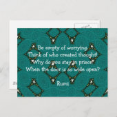 Het Inspirerend citaat van Rumi met StammenOntwerp Briefkaart (Voorkant / Achterkant)