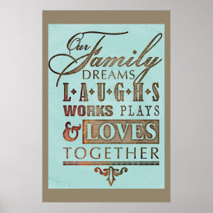 Het Inspirerend Gezegde van onze familie citaat Poster