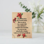 Het Inspirerend leven is een dalend citaat Briefkaart (Staand voorkant)