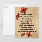 Het Inspirerend leven is een dalend citaat Briefkaart (Voorkant / Achterkant)