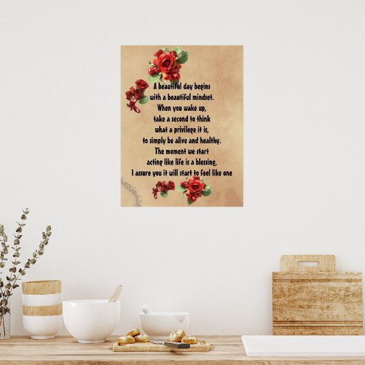 Het Inspirerend leven is een dalend citaat Poster (Keuken)