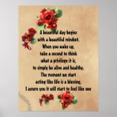 Het Inspirerend leven is een dalend citaat Poster (Voorkant)