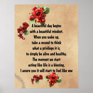 Het Inspirerend leven is een dalend citaat Poster