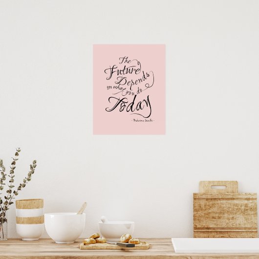 Het Inspirerend Poster van de Toekomstige - Roze k (Keuken)
