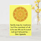 Het inspirerend trekt het citaat van Don Quichot Kaart (Gele Bloem)