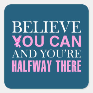 Het inspirerende Bewustheid van de Kanker van de C Vierkante Sticker