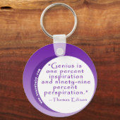 Het inspirerende Citaat van Genius voor Motivatie Sleutelhanger (Voorkant)