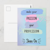 Het inspirerende Motivatie Citaat op Passie & Succ Briefkaart (Voorkant / Achterkant)