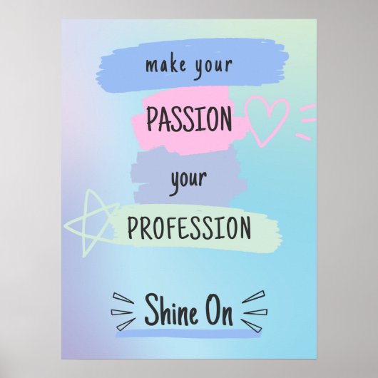 Het inspirerende Motivatie Citaat op Passie & Succ Poster (Voorkant)