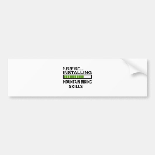 Het installeren van Biking van de Berg Bumpersticker (Voorkant)
