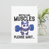 Het installeren van spieren alsjeblieft wacht grap kaart (Staand voorkant)