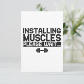 Het installeren van spieren alsjeblieft wacht op d bedankkaart (Staand voorkant)