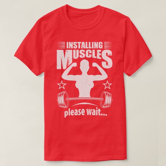 Het installeren van Spieren Bodybuilder Gym Fitnes T-shirt (Design voorkant)