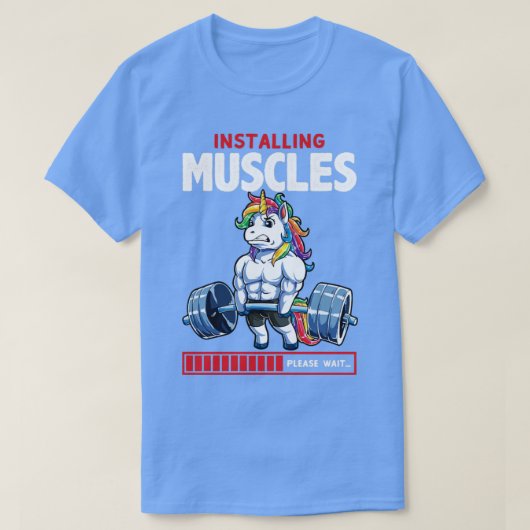 Het installeren van spieren Deadlfit Unicorn Gym T-shirt (Design voorkant)