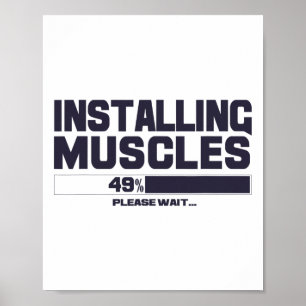 Het installeren van spieren Funny Sport Gym Bodybu Poster