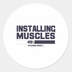 Het installeren van spieren Funny Sport Gym Kracht Ronde Sticker