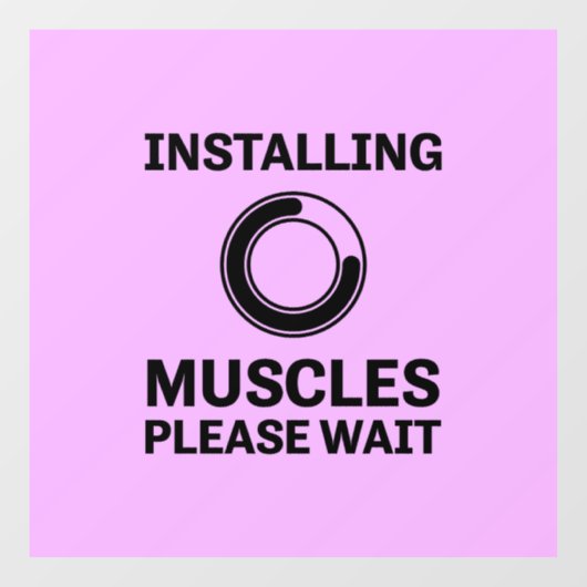 Het installeren van spieren Gelieve te wachten Gra Raamsticker (Vel)